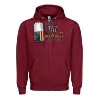 Burgundy getting star spangled hammered Zipper Hoodie - CowhideDigitalArt