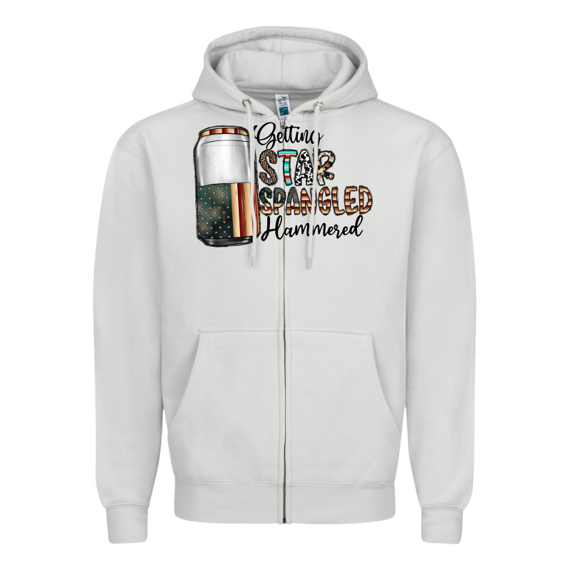 Getting Star Spangled Hammered Zipper Hoodie by CowhideDigitalArt | Teevron