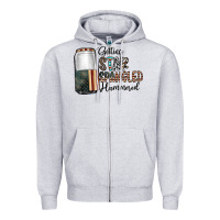 Heather Grey getting star spangled hammered Zipper Hoodie - CowhideDigitalArt