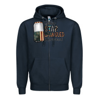 Navy getting star spangled hammered Zipper Hoodie - CowhideDigitalArt