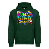 Forest Green LGBTQ Pride Human Kind Be Both Urban Hoodie - BundleAndBundleShop