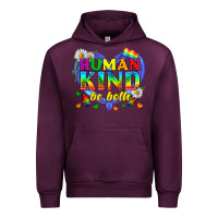 Mauve Wine LGBTQ Pride Human Kind Be Both Urban Hoodie - BundleAndBundleShop