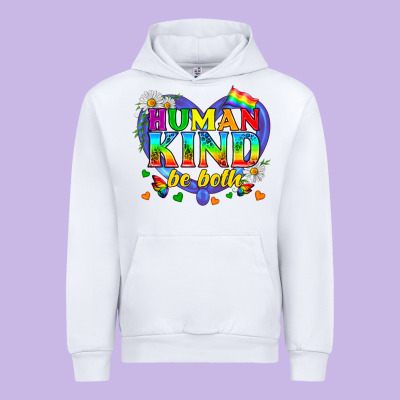 Lgbtq Pride Human Kind Be Both Urban Hoodie Designed By Bundleandbundleshop