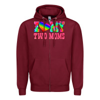 Burgundy i love my two moms Zipper Hoodie - HRA Design Shop