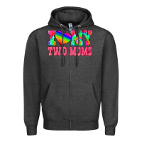 Charcoal Heather i love my two moms Zipper Hoodie - HRA Design Shop