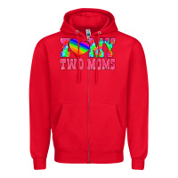 Red i love my two moms Zipper Hoodie - HRA Design Shop