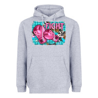 Heather Grey fight with boxing gloves and cancer ribbon Heavyweight Hoodie - AdoDesignShop