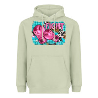 Fight With Boxing Gloves And Cancer Ribbon Heavyweight Hoodie | Teevron