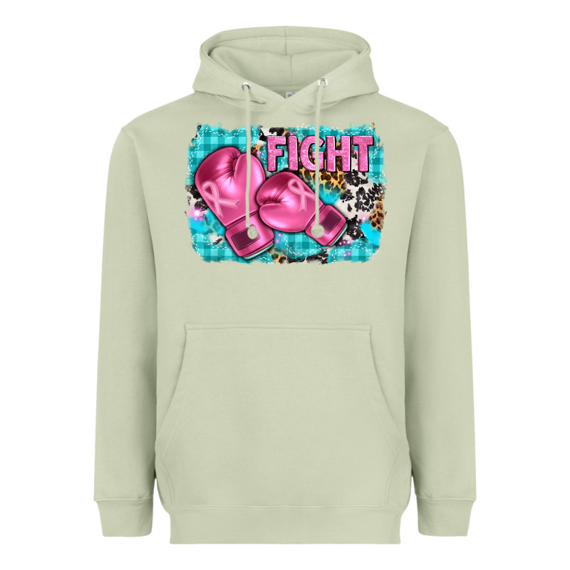 Fight With Boxing Gloves And Cancer Ribbon Heavyweight Hoodie by AdoDesignShop | Teevron