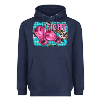 Navy fight with boxing gloves and cancer ribbon Heavyweight Hoodie - AdoDesignShop