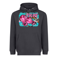 Smoke fight with boxing gloves and cancer ribbon Heavyweight Hoodie - AdoDesignShop