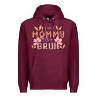 Burgundy mama mommy mom bruh Premium Hoodie - MaliasSmallBusiness