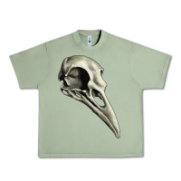 Oil Green Raven Skull Urban Heavy Tee - RanaPortraitStore
