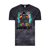 Cloud Black tie dye momlife messy bun Vintage Tee - BarkalooDesign
