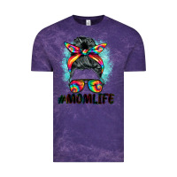 Cloud Purple tie dye momlife messy bun Vintage Tee - BarkalooDesign