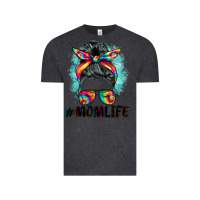 Vintage Black tie dye momlife messy bun Vintage Tee - BarkalooDesign