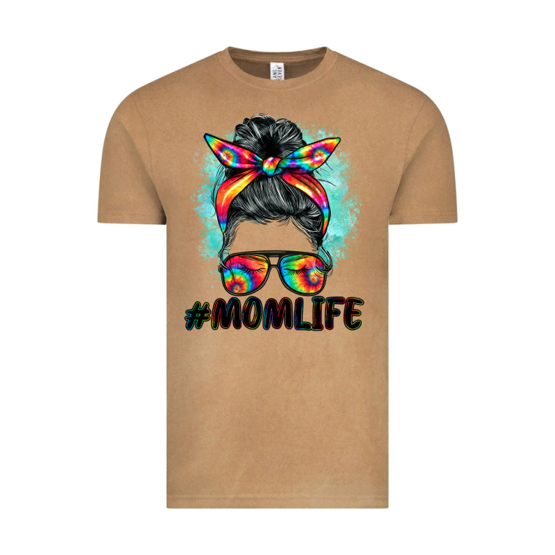 Tie Dye Momlife Messy Bun Vintage Tee by BarkalooDesign | Teevron