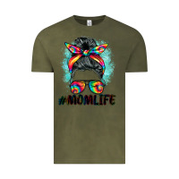 Vintage Olive tie dye momlife messy bun Vintage Tee - BarkalooDesign
