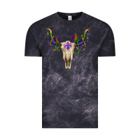 Cloud Black Mardi Gras Bull Skull Vintage Tee - RanaPortraitStore