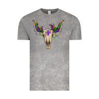 Cloud Rock Mardi Gras Bull Skull Vintage Tee - RanaPortraitStore