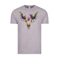Vintage Zinc Mardi Gras Bull Skull Vintage Tee - RanaPortraitStore