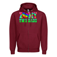 Burgundy i love my two dads Zipper Hoodie - HRA Design Shop