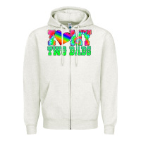 Oatmeal Heather i love my two dads Zipper Hoodie - HRA Design Shop