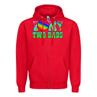 Red i love my two dads Zipper Hoodie - HRA Design Shop