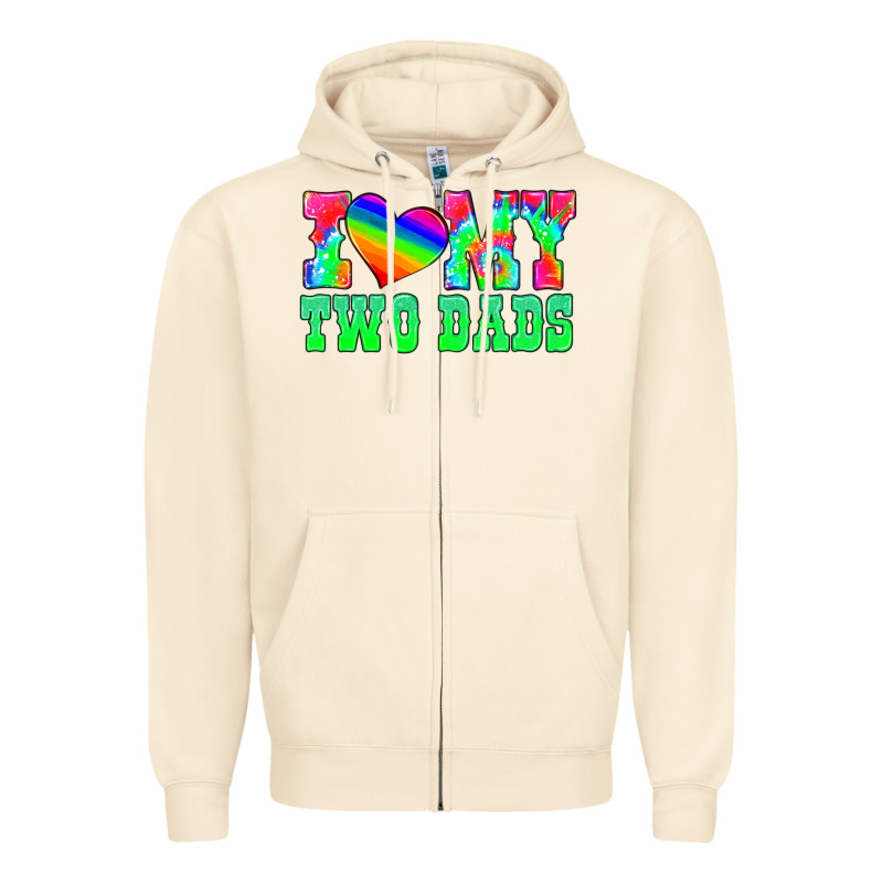 I Love My Two Dads Zipper Hoodie by HRA Design Shop | Teevron