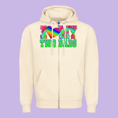 I Love My Two Dads Zipper Hoodie Designed By Hra Design Shop