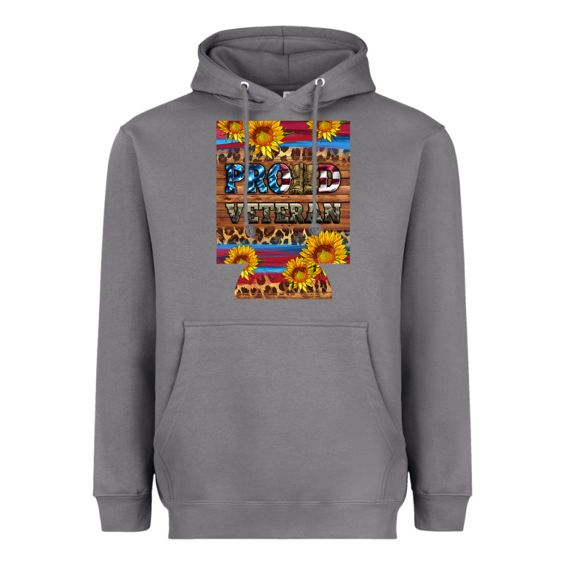Proud Veteran  12 Oz Regular Can Cooler Heavyweight Hoodie by Artiststas | Teevron