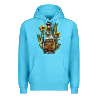 Ocean Blue western whiskey bottle Premium Hoodie - NancyCooperArtShop