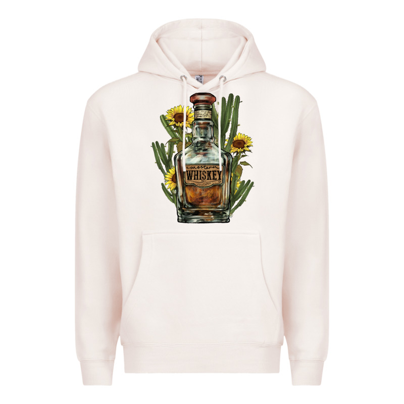Western Whiskey Bottle Premium Hoodie by NancyCooperArtShop | Teevron