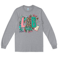 Heather Grey lab tech Long Sleeve Tee - AdoDesignShop