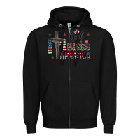 Black god bless america Zipper Hoodie - CowhideDigitalArt