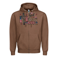 Chestnut god bless america Zipper Hoodie - CowhideDigitalArt