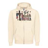 Sandshell god bless america Zipper Hoodie - CowhideDigitalArt