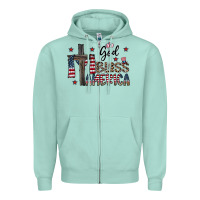Seafoam god bless america Zipper Hoodie - CowhideDigitalArt