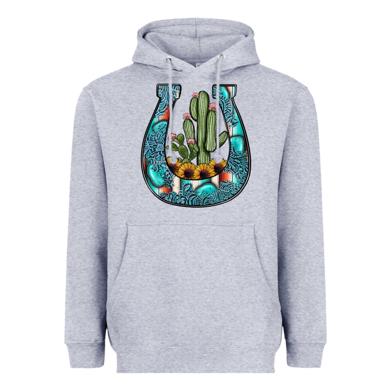 Cactus Horseshoe Heavyweight Hoodie by JahusDesignShop | Teevron