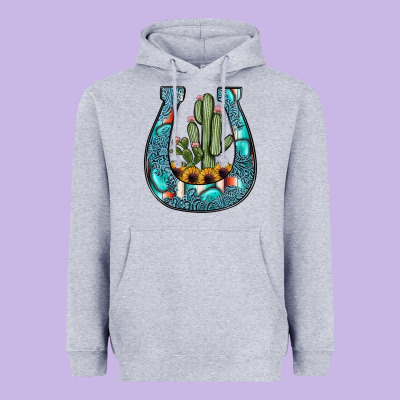 Cactus Horseshoe Heavyweight Hoodie Designed By Jahusdesignshop