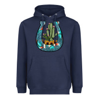 Navy cactus horseshoe Heavyweight Hoodie - JahusDesignShop