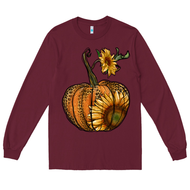 Pumpkin With Sunflower Long Sleeve Tee by RanaPortraitStore | Teevron
