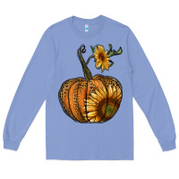 Colony Blue pumpkin with sunflower Long Sleeve Tee - RanaPortraitStore