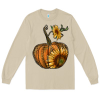 Mushroom pumpkin with sunflower Long Sleeve Tee - RanaPortraitStore
