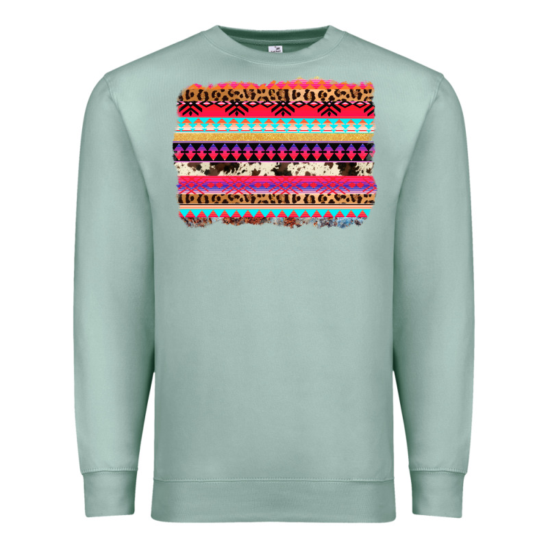 Aztec Western Leopard Cowhide Background Premium Sweatshirt by AdoDesignShop | Teevron