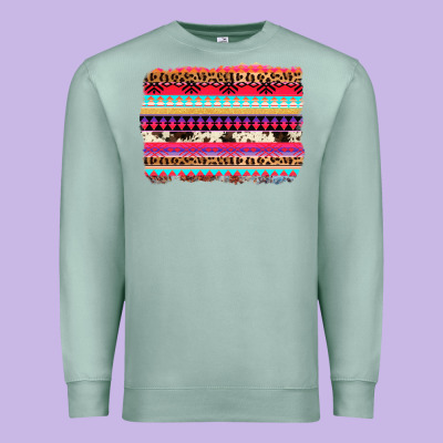 Aztec Western Leopard Cowhide Background Premium Sweatshirt Designed By Adodesignshop