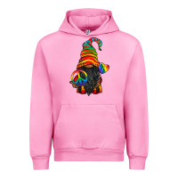 Fuchsia Pink LGBTQ+ Pride Gnome With Candy Urban Hoodie - BundleAndBundleShop