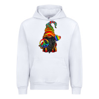 White LGBTQ+ Pride Gnome With Candy Urban Hoodie - BundleAndBundleShop