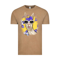 Vintage Coffee Llama With Sunglasses Vintage Tee - RanaPortraitStore