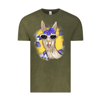 Vintage Olive Llama With Sunglasses Vintage Tee - RanaPortraitStore